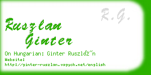 ruszlan ginter business card